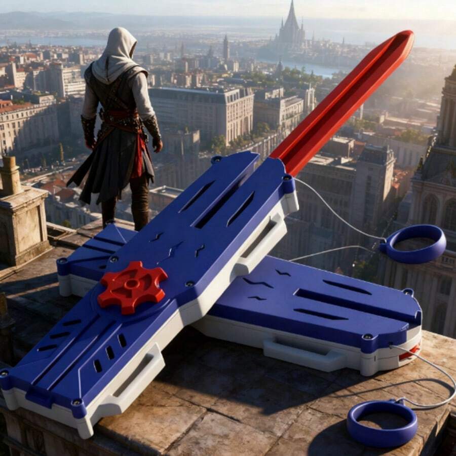 Réplica de la Hoja Oculta de Assassin's Creed - Accesorio de cosplay para fiestas de disfraces y fans del juego. Modelo de arma coleccionable para exhibición y decoración de cosplay. Perfecto para entusiastas de los juegos y espectáculos de disfraces
