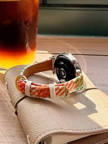 1 pieza Correa de cuero a cuadros de lana de 18 20 22 mm compatible con Samsung Galaxy Watch Active 7 6 5 4 3 de 40/44 mm, banda talla grande delgada compatible con Hua Wei GT4 5 6 de 41/42 mm, pulsera de mujer/niña, Amazfit GTR, otoño invierno navidad