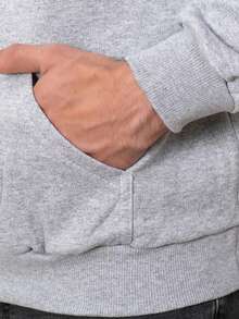 Kit Of 2 Hooded Sweatshirts, Casual Basic Style, Unisex Winter Set - - Gray/Black - View 4