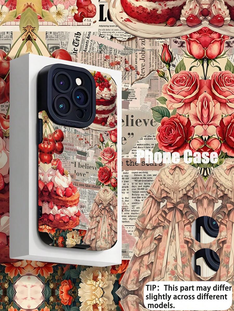 1 Ốp điện thoại mềm họa tiết bánh Lolita thời trang cá nhân hóa, chống nước, chống rơi, chống trượt, họa tiết vải, thích hợp làm quà tặng sinh nhật, ngày lễ cho bạn bè, gia đình, cặp đôi, tương thích với điện thoại Apple - Nhiều màu - Xem 1