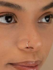 1Pcs/3Pcs Set 8mm Stainless Steel Fake Nose Ring, Non-Piercing Clip On Lip Septum Hoop, Faux Nose Jewelry, Goth Punk Grunge Aesthetic Lip Nail, Cartilage Earring, Body Jewelry For Women Men, Christmas Halloween Party Concert Gifts, Alternative Emo Punk Accessories - 銀色 - 查看 7
