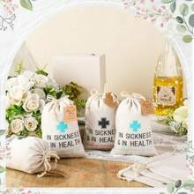 D24 Set Hangover Recovery Kit Bags 5'' X 7'' In Sickn And Health Wedding Hangover Survival Kit With Thank You Card And Drawstring For Bachelorette Bridal Shower Wedding Bridesmaid Gifts - 彩色 - 查看 5