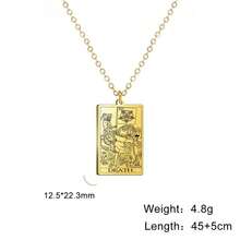 TEAMER Stainless Steel Tarot Cards Necklace Vintage Tarot Jewelry Good Luck Amulet Pendants For Women{Inchcolor_nameinch:InchGold-DEATHinch} - 黃金死亡 - 查看 8