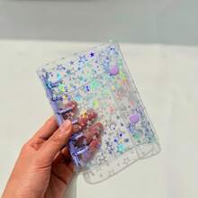 A7 Colorful Transparent Star Loose-Leaf Binder, Transparent Sticker Book, Seal Book Sticker Backing, Stamp Album, Miniature Book, 3D Stickers, Sticker Book, Photo Storage Bag, Book Cover, Trading Card Box, Can Be Used As Photo Album, Budget Planner, Diary, Notebook, Office Supplies - Multicolor - View 11
