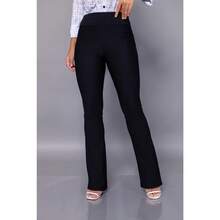 Calça Legging Flare Feminina Com Bolso Traseiro Feminina Malha Crepe