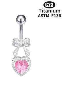 1 قطعة من خواتم ثقب السرة المقلوبة، من سبيكة التيتانيوم F136/صلب التيتانيوم، بتصميم أوروبي وأمريكي شخصي، خاتم سرة مقلوب بشكل فراشة وقلب للمراهقات، ذو سن خارجي - متعدد الألوان - مشاهدة 17