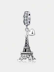 1 PC Silver Plated Touring Plane Camera Tower Perfume Pendant Charm Pendant Ball Suitable For Bracelets DIY Women's Jewelry