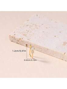 Personalized Simple U-Shaped Nose Clip Shiny Cz Drop Design  Nose Ring Women's Non-Perforated Nose Clip Jewelry Golden