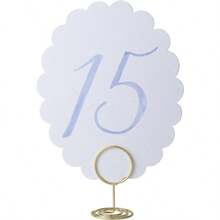 Wedding Table Numbers 1 - 20 Wedding Reception With Gold Holders Scalloped Blue - Màu xanh vỏ sò - Xem 1