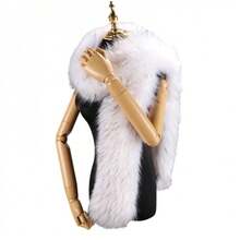 1 Pc Extended Scarf Shawl Fur Scarf Imitation Fox Fur Collar Fur Fake Collar Winter Super Long Fur Scarf - 黑色 - 查看 5