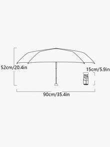 Flat 6-Fold UV Protection Umbrella, Black Vinyl Sun Shield - Lightweight Capsule Umbrella With Card Pocket For Rain & Sun - Multicolor - View 9