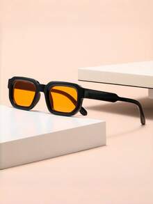 1pc Classic Square Frame Men's Glasses Small Frame Fashion Glasses, Suitable For Carnival Party, Street Photography, Tropical Beach Holiday, Beach Accessories, Beach Toys, Summer Beach Resort, Outdoor, Travel