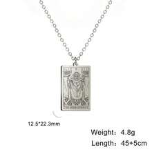 TEAMER Stainless Steel Tarot Cards Necklace Vintage Tarot Jewelry Good Luck Amulet Pendants For Women{Inchcolor_nameinch:InchSilver-THEHIEROPHANTinch} - 銀-THEHIEROPHANT - 查看 8