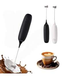 Electric Milk Frother With Stainless Steel Whisk And Minimalist Design, Suitable For Coffee, Latte Art, Milkshakes, Smoothies - Kitchen Essential - Multicolor - View 2