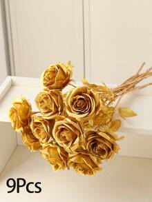 2/5/9 bông hoa hồng vàng nhân tạo trang trí cảnh, trang trí cảnh hoa hồng đỏ nhân tạo, bó hoa hồng lụa trang trí tiệc ngày lễ tình nhân, hoa hồng giả giống thật để trang trí đám cưới, cắm hoa ven đường, trang trí nhà cửa. đám cưới, trang trí nhà cửa phòng khách, hoa nhân tạo, cây nhân tạo, cây nhân tạo ngoài trời, trang trí phòng khách, trang trí tiệc, trang trí bàn làm việc. - Vàng - Xem 14