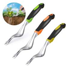 Herramienta de deshierbe manual, herramienta para arrancar malezas, herramienta de excavación para jardín con mango ergonómico para la eliminación de malezas y trasplante en tierras de cultivo - Verde - Ver 2