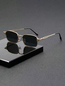 1 par de gafas de moda con montura cuadrada pequeña y estilo vaquero retro para hombres - Multicolor - Ver 13