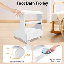 Multifunktionaler Fußbadhocker – Perfekt für Fußpflege & Massage – Robuste Bauweise mit 4 Rädern und weichem Kissen – Ideal für Schönheitssalons, Medizinische Kliniken, Friseursalons & Familienbäder, Perfekt für Fußbäder, Fußpediküren & Fußmassagen, Bequem zu bewegen & Stabil