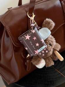 小众棕色星形设计保护套，适用于第一代/第二代/第三代/第四代蓝牙耳机