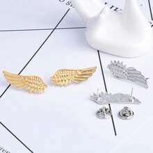 2Pcs Vintage Angel Wings Brooch Pin Set, Gold Silver Wings Lapel Pin Suit Pin Wedding Party Jewelry For Women Men Birthday Gifts{Inchcolor_nameinch:InchGold2Pcsinch} - 黃金2件 - 查看 8