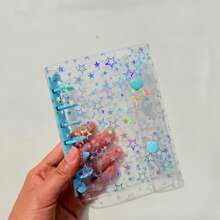 A7 Colorful Transparent Star Loose-Leaf Binder, Transparent Sticker Book, Seal Book Sticker Backing, Stamp Album, Miniature Book, 3D Stickers, Sticker Book, Photo Storage Bag, Book Cover, Trading Card Box, Can Be Used As Photo Album, Budget Planner, Diary, Notebook, Office Supplies - Multicolor - View 14