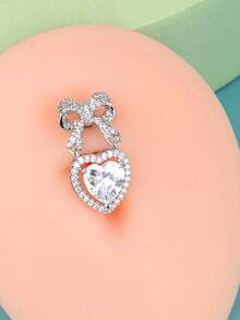 1 قطعة من خواتم ثقب السرة المقلوبة، من سبيكة التيتانيوم F136/صلب التيتانيوم، بتصميم أوروبي وأمريكي شخصي، خاتم سرة مقلوب بشكل فراشة وقلب للمراهقات، ذو سن خارجي - متعدد الألوان - مشاهدة 4