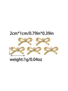 Set de 3 piezas/paquete de accesorios de joyería DIY con colgante de lazo liso y casual de acero inoxidable 304 - Accesorios para arcos - Ver 4