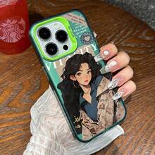 Funda compatible con Apple 16, compatible con iPhone 13 Pro/XS Max, funda plateada colorida, cobertura completa, 12 chica, 11 artística - Negro - Ver 7