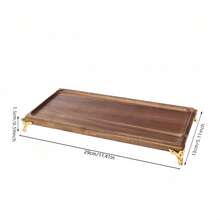 1 pieza Bandeja rectangular de madera de palo de rosa, disponible en 3 tamaños: plato de desayuno, plato de postre, plato de pan, plato de aperitivo, plato de sushi, bandeja de taza rectangular, bandeja de té de la tarde, plato de dulces - Marrón - Ver 13