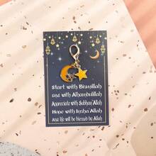 6pcs Mini Ramadan Moon And Star Keychains, Ramadan Festival Key Rings, Moon & Stars Charms, Eid Celebration Keychain Set For Bags & Purses - Multicolor - View 4