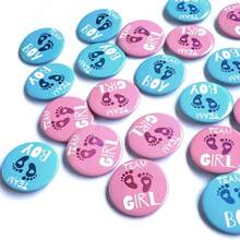 30 piezas Botones para revelar el género del bebé, equipo azul o rosa, pines para fiesta de baby shower, suministros y decoraciones para la familia - Multicolor - Ver 4