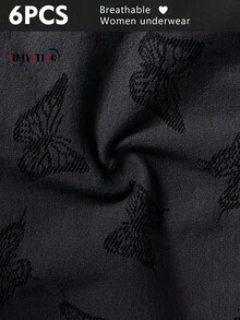 MEIYATING 6pcs Women's Seamless Ribbed Low Waist Comfortable Printed Panties