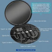 Multi-Function Data Cable Set And Storage Box,Silicone USB Type-C Charger Cable Kit With Data Transfer & Card Storage - MFI Certified, Lightning-Fast Charging Compatible With IPhone/Android/Micro,Tablets, USB To Lightning,USB Charging,Data Cable, Adapter, Card Needle,Call Card Storage, Data Cable Storage Compatible With IPhone, Android, Camera, MP3 Universal Adapter Nan