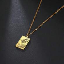 TEAMER Stainless Steel Tarot Cards Necklace Vintage Tarot Jewelry Good Luck Amulet Pendants For Women{Inchcolor_nameinch:InchGold-THEFOOLinch} - 黃金-THEFOOL - 查看 5