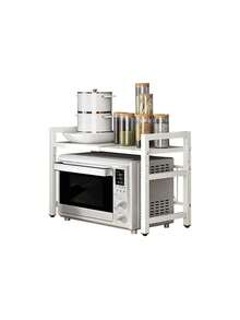 Piorlado 1 Piece Organizer Of The Extensible Table From 42 To 64 Cm For Micro-Ondes, Organizer Of Comptoir De Micro-Ondes Résistant à L'humidité Et à La Rouille, Rangement D'ustensiles De Cuisine And De Vaisselle, Support De Rangement Pour Dessus Et Cuisine - White - View 9