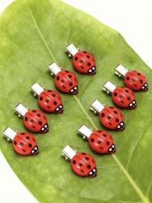 10个瓢虫发夹，红色发夹，动物造型发夹，适合女孩和女士，女孩发饰，昆虫发夹，返校季发饰，头部饰品，发卡 - 彩色 - 查看 8