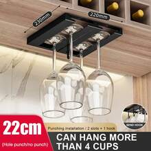 Portavasos de acero inoxidable para debajo del gabinete, estante para Bar, ahorro de espacio, estante de almacenamiento, ganchos colgantes, soporte para copa de Pokal