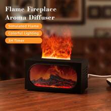 Fireplace Aroma Diffuser With Flame Ambient Light, Waterless Power-Off Protection, Fine & Large Mist Output, Quiet Humidification - Suitable For Multi-Scenario Use: Home, Desktop & Office - Multicolor - View 13