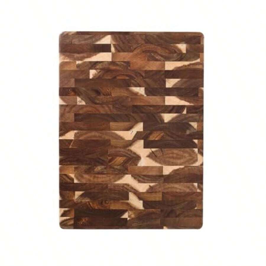 Acacia End Grain Reversible Butcher Block Cutting Board 11.8 X 16.14 HeavyDuty Wood Chopping Board With Recessed Finger Grips For Kitchen Food Preparation Serving Platters And Durable Daily Use In Home And Professional Culinary Settings - 金合歡木 - 查看 1