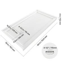 Shower Pan, 60″ L X 30″ W Single Threshold Shower Base, Rectangle Acrylic & PVC Showering Base In White, Slip-Resistant Showering Pan Bases With Drain & Cover For Bathroom, Left Drain Location - 60″ L X 30″ W Left Drain Location - View 10