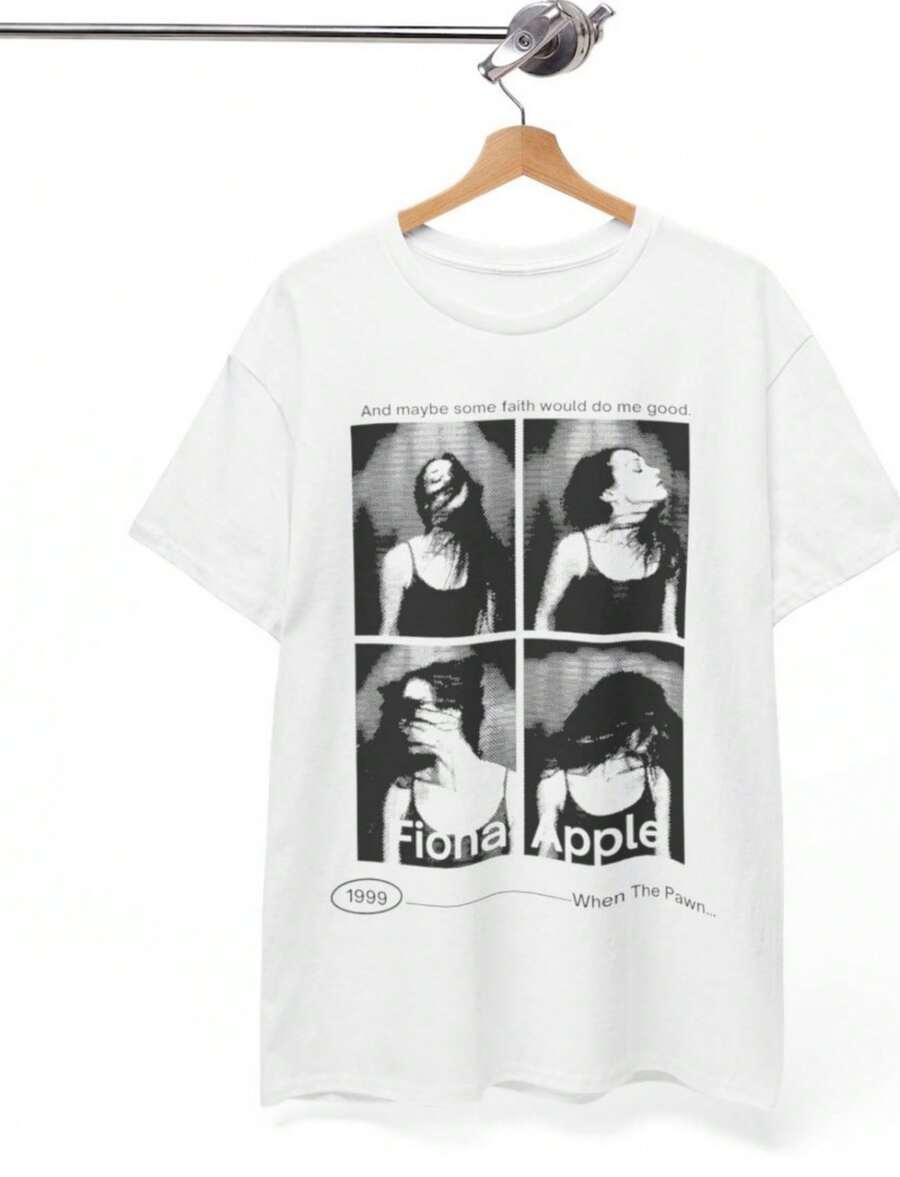 1999 When The Pawn Fiona Apple Short Sleeve T Shirt Unisex Vtg - 白色 - 查看 1