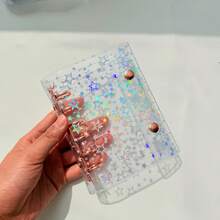 A7 Colorful Transparent Star Loose-Leaf Binder, Transparent Sticker Book, Seal Book Sticker Backing, Stamp Album, Miniature Book, 3D Stickers, Sticker Book, Photo Storage Bag, Book Cover, Trading Card Box, Can Be Used As Photo Album, Budget Planner, Diary, Notebook, Office Supplies - Multicolor - View 10