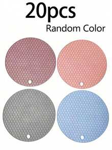 10/5/3/1件装蜂窝硅胶餐垫、杯垫、防滑垫、隔热垫，圆形耐热硅胶垫，PVC材质，可水洗，易清洁，防滑，耐热，适用于房间装饰、餐桌装饰、家居装饰、节日、派对、生日、婚礼和晚宴，防滑隔热垫，餐垫，餐厅配件，工具，野餐毯