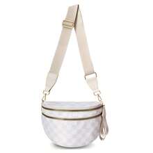 Women Crossbody - Red and White Plaid - View 2