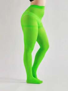 1条女士纯色多巴胺灵感彩色连裤袜，性感时尚高弹透明连裤袜，大码显瘦，弹力不紧绷，多种颜色可选，舒适