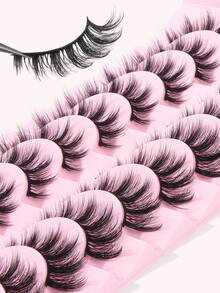 MAGEFY Zestaw 10 par puszystych sztucznych rzęs 3D – kocie oko i naturalny wygląd, bardzo grube 0,07 mm, skręt C i D, długość 13-15 mm, przyjazne dla początkujących, wielokrotnego użytku sztuczne rzęsy, zestaw naturalnych sztucznych rzęs, wakacje na plaży, wyjazd kempingowy, wesele i codzienne spotkanie w klubie