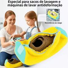 Saco de lavar sapatos para máquina de lavar roupa (cinza, 1 peça)