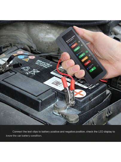 12V Digital Engine Battery Tester For Cars & Motorcycles, Automatic Battery Condition Check, No Battery Required, Battery Maintenance Tool | Digital Display | Compact Design, Battery Tester