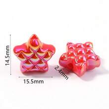 50 Stücke/Packung Acryl Mehrfarbige Facettierte Herz Perlen, Leuchten im Dunkeln Meerjungfrau Farbe 14mm Vertikale Lochperlen Herz für DIY Schmuck, Halskette, Handykette Herstellung