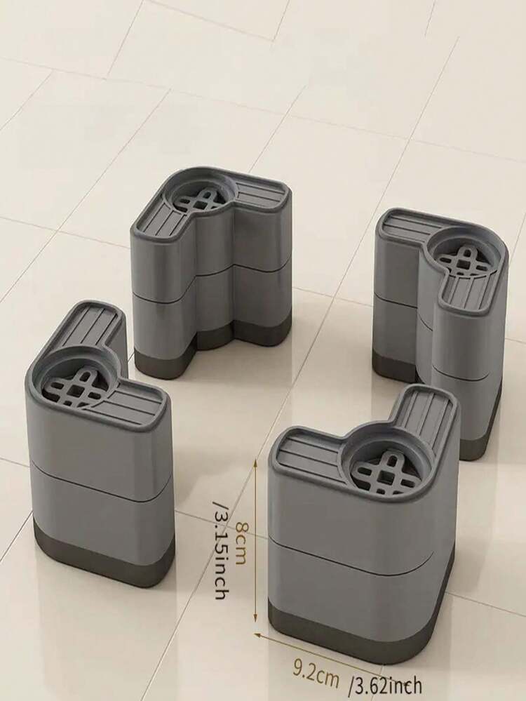 四件套防震洗衣机垫 - 防滑、减震、降噪、防水，冰箱和洗衣机降噪垫，洗衣房地板保护垫，防滑减震垫，适用于所有类型的洗衣机 - 深灰色 - 查看 2